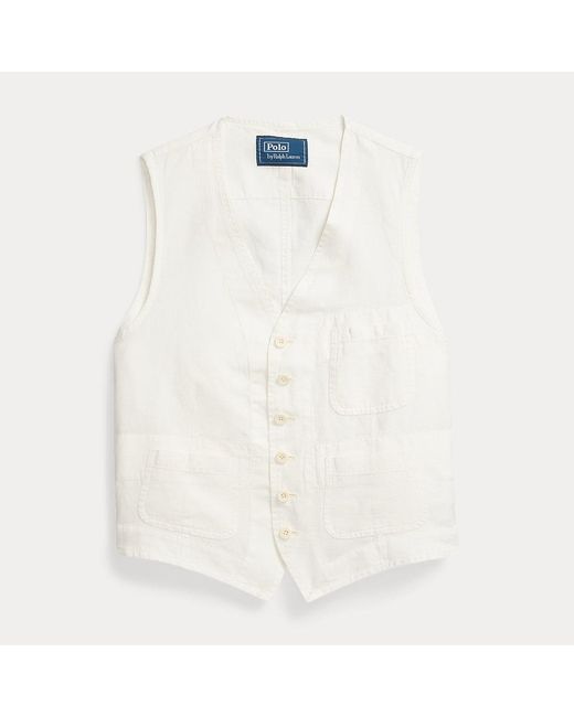 Polo Ralph Lauren Weste Aus Baumwoll-Leinen-Twill in White für Herren