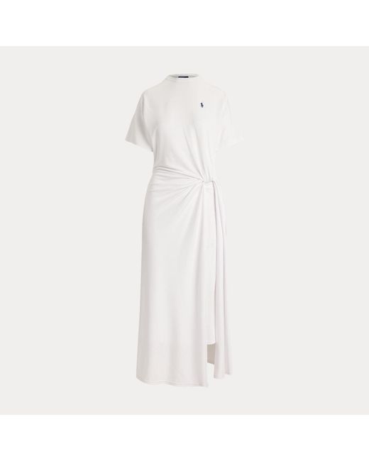 Polo Ralph Lauren White Twist-Detail Tee Dress
