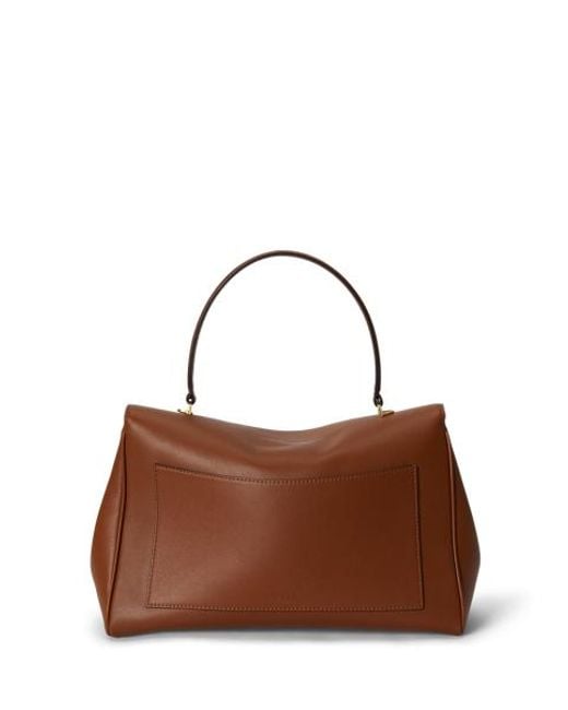 Ralph Lauren Brown Nappa Leather Medium Farrah Soft Satchel
