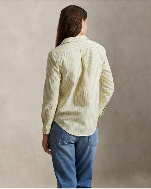 Polo Ralph Lauren Green Classic Fit Striped Cotton Oxford Shirt