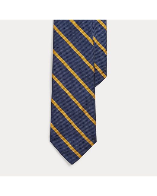 Polo Ralph Lauren Blue Striped Silk Repp Narrow Tie for men