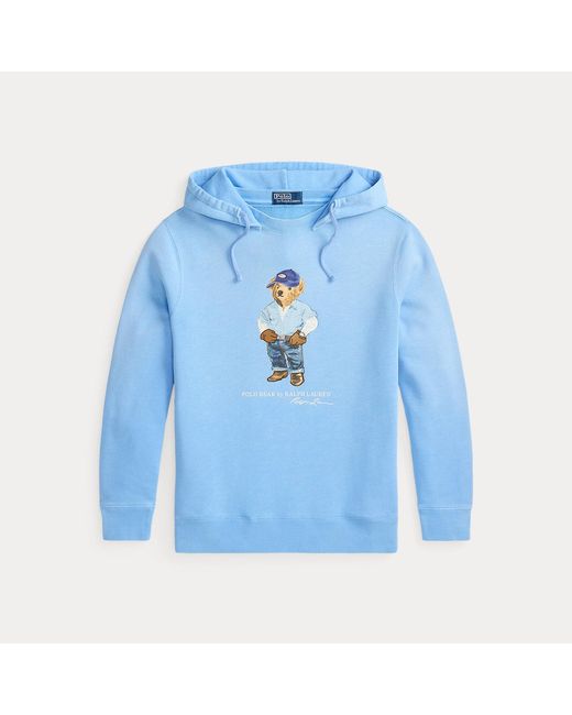 Ralph Lauren Blue Polo Bear Fleece Hoodie for men