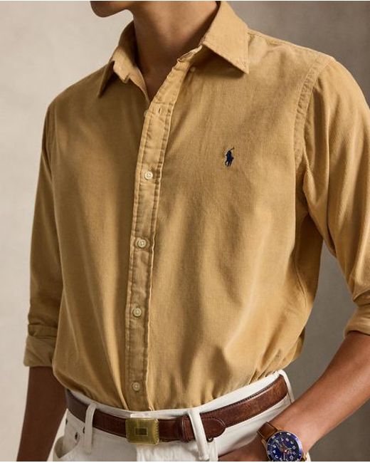 Polo Ralph Lauren Natural Custom Fit Corduroy Shirt for men