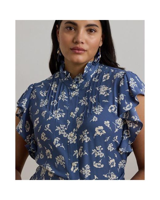 Ralph Lauren Blue Ralph Lauren Floral Belted Georgette Shirtdress