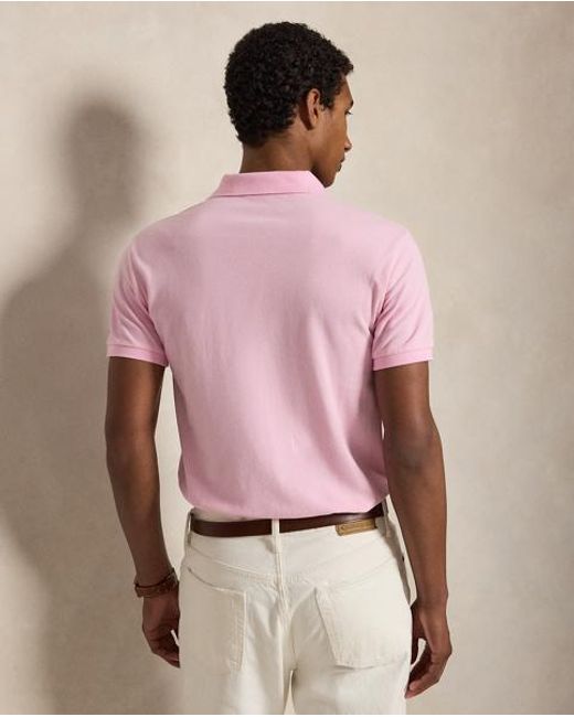 Polo Ralph Lauren Red Custom Slim Fit Mesh Polo Shirt for men