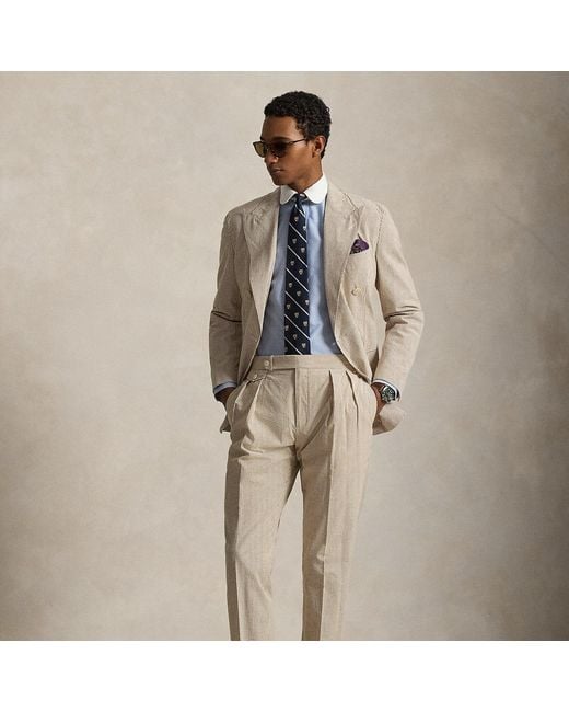 Polo Ralph Lauren Natural Striped Seersucker Suit Trouser for men