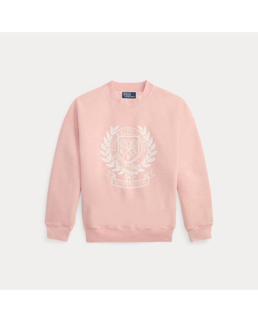 Polo Ralph Lauren Pink Wimbledon Crest Fleece Crewneck