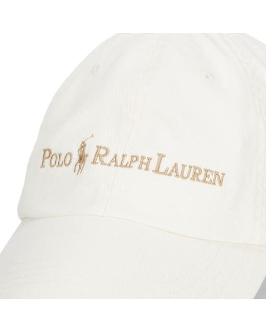 Gorra de sarga de algodón Polo Ralph Lauren de hombre de color White
