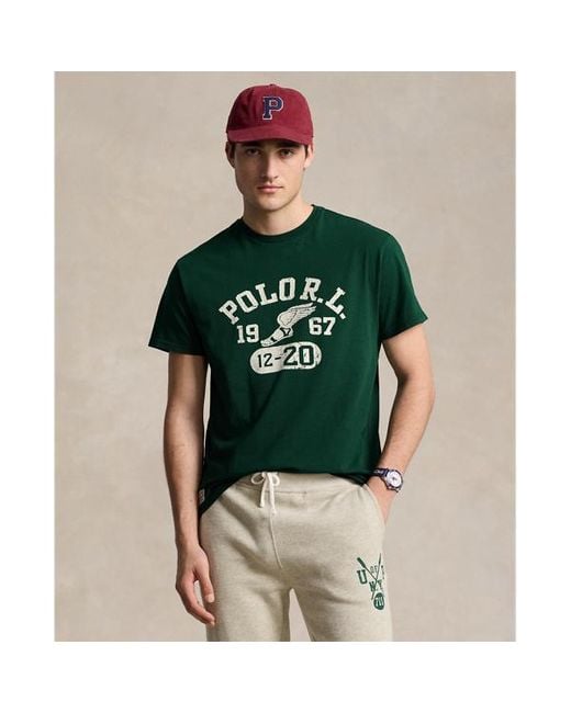 Polo Ralph Lauren Classic Fit Jersey T-shirt Met Print in het Green voor heren