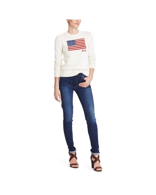ralph lauren flag sweater cream