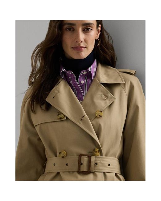 Ralph Lauren Natural Double-breasted Belted Trench Coat