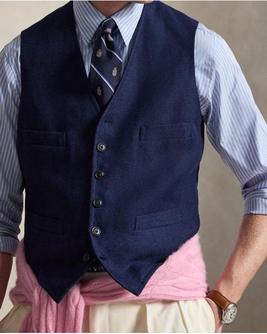 Polo Ralph Lauren Blue Summer Tweed Vest for men