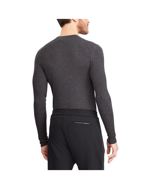 Ralph Lauren Purple Label Wool Rlx Slim Ribbed Merino Jumper in Gray for Men - Lyst