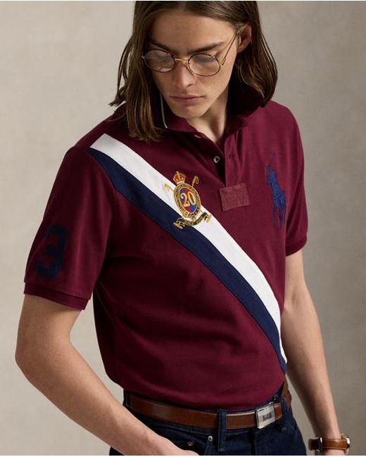 Polo Ralph Lauren Custom-Slim-Fit Jubiläums-Poloshirt in Red für Herren