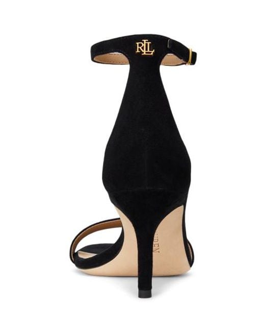Ralph Lauren Black Ralph Lauren Allie Mid-Heel Suede Sandal