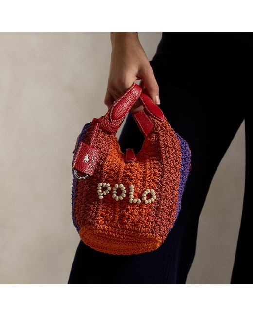 Polo Ralph Lauren Red Polo Play Crochet Small Tote & Crossbody