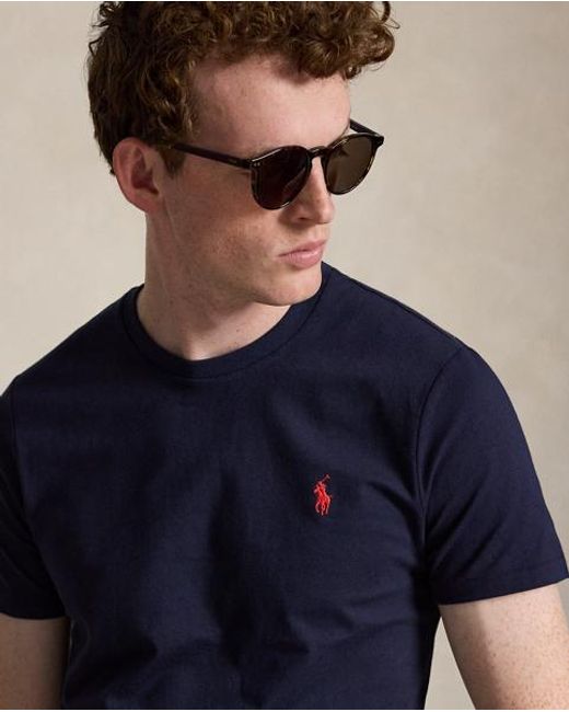 Polo Ralph Lauren Blue Custom Slim Fit Jersey Crewneck T-Shirt for men