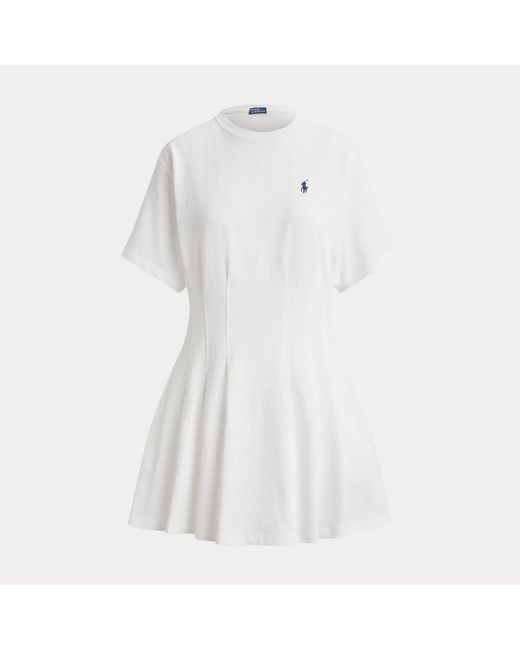 Polo Ralph Lauren White Shaped Cotton Jersey T-Shirt Dress