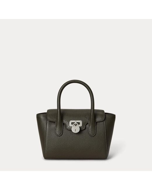 Petite Sacoche Tanner En Cuir Grainé Ralph Lauren en coloris Black
