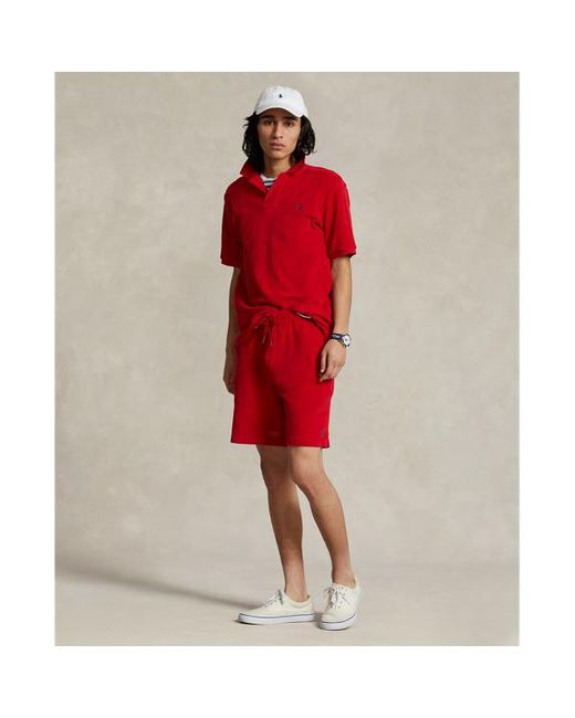Ralph Lauren Frottee-Shorts mit Tunnelzug in Red für Herren