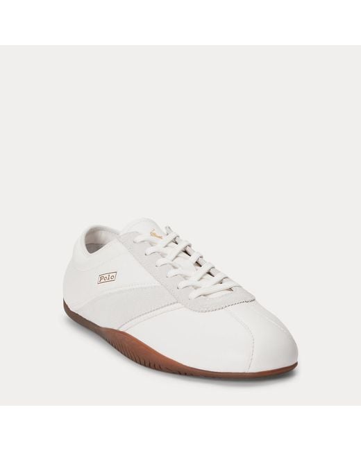 Polo Ralph Lauren White Rl Racer Vector Leather Trainer for men