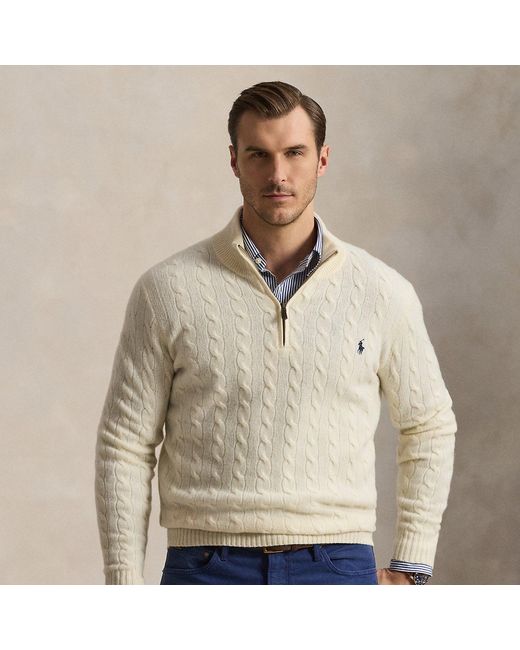 Polo Ralph Lauren Natural Cable-Knit Quarter-Zip Jumper for men