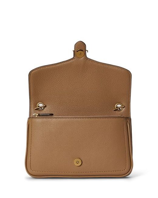 Ralph Lauren Brown Bradley Pebbled Leather Crossbody Wallet