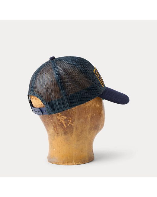 RRL Blue Felt-Bill Mesh Trucker Cap for men
