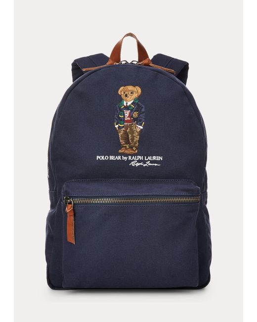 Polo Ralph Lauren Polo Bear Canvas Backpack in Blue for Men | Lyst UK