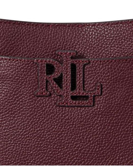 Ralph Lauren Purple Pebbled Leather Small Cameryn Crossbody