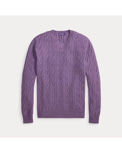Ralph Lauren Purple Cable-Knit Cashmere Jumper for men