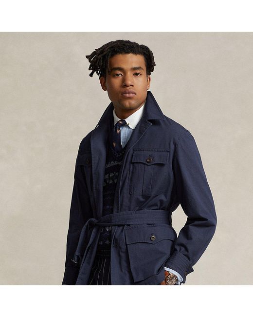 Polo Ralph Lauren Belted Ripstop Utility Jacket in Blue for Men | Lyst
