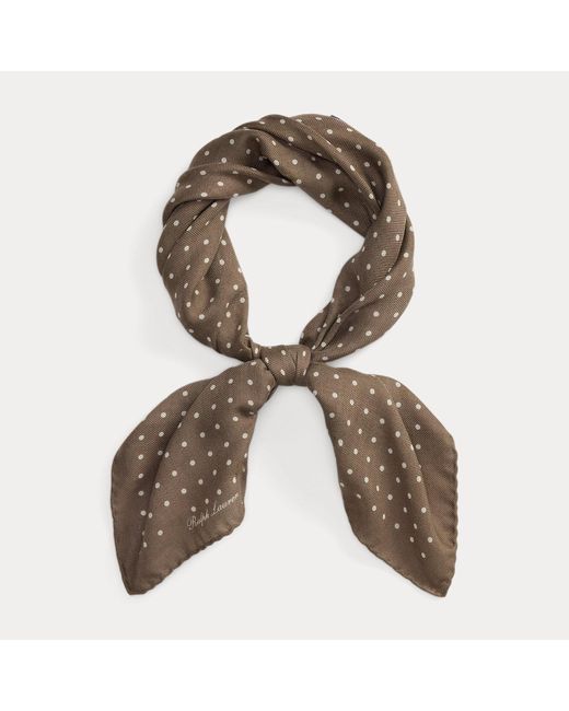 Ralph Lauren Gepunktetes Kaschmir-Seiden-Halstuch in Brown für Herren