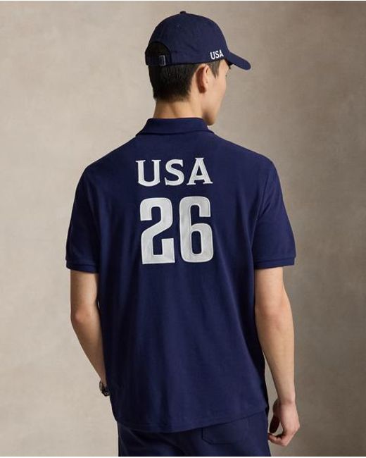 Polo Ralph Lauren Blue Classic Fit Usa Polo Shirt for men