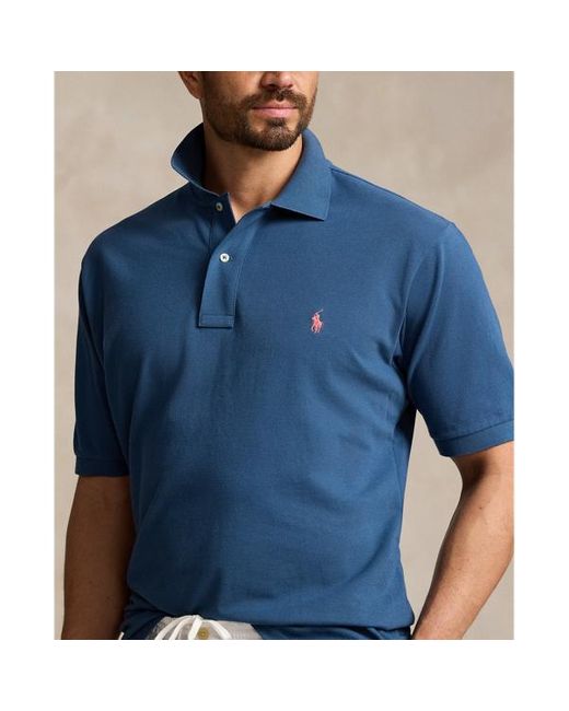 Ralph Lauren Grotere Maten - Het Iconische Mesh Polo-shirt in het Blue voor heren