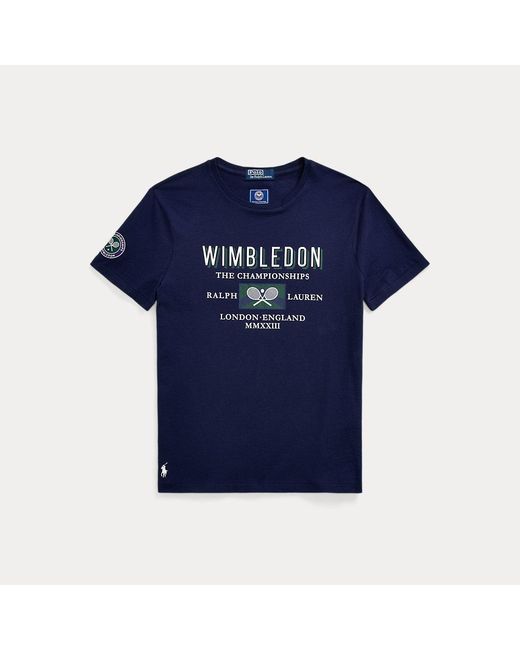 Polo Ralph Lauren Custom-Slim-Fit T-Shirt Wimbledon in Blue für Herren