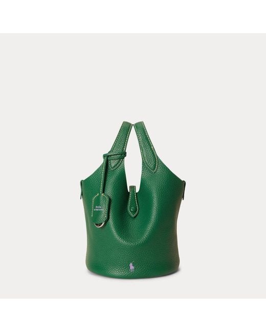 Polo Ralph Lauren Green Polo Play Small Leather Tote & Crossbody