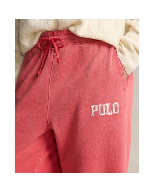 Polo Ralph Lauren Sportieve Fleece Broek Met Logo in het Pink