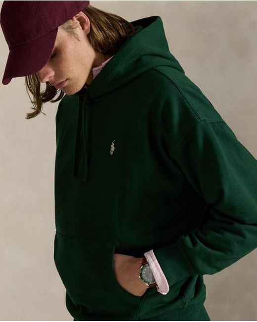Polo Ralph Lauren Green Relaxed Fit Logo Fleece Hoodie for men