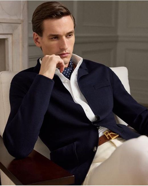 Ralph Lauren Blue Wool Blazer Cardigan for men