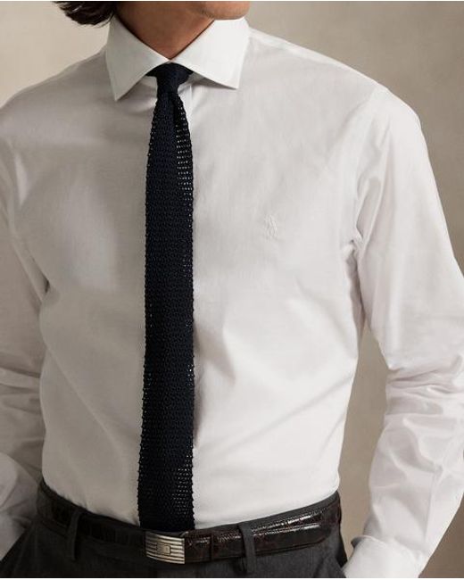 Polo Ralph Lauren White Custom Fit Textured Shirt for men