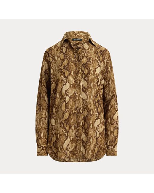 Ralph Lauren Relaxed Fit Overhemd Met Pythonprint in het Brown