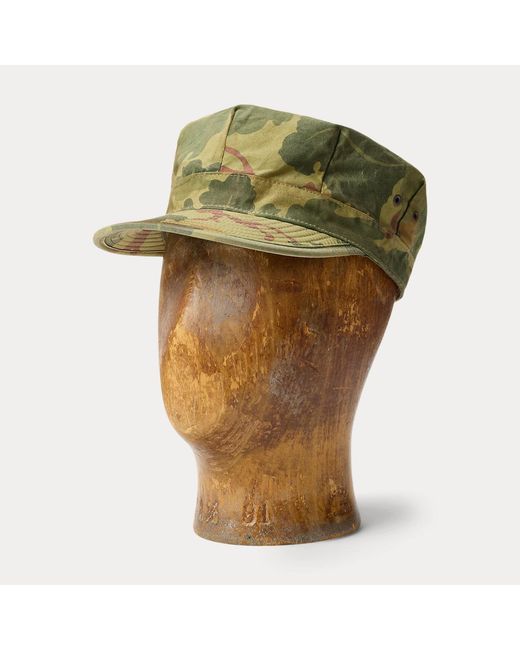 RRL Green Camo Poplin Cap for men