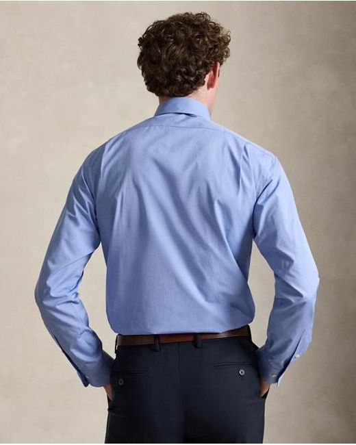 Polo Ralph Lauren Blue Custom Fit Poplin Shirt for men