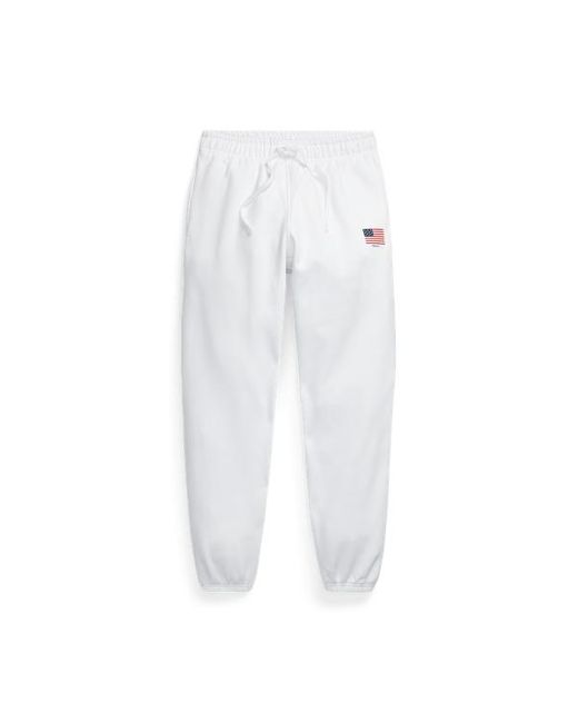 Pantalón deportivo de felpa con bandera Polo Ralph Lauren de color White
