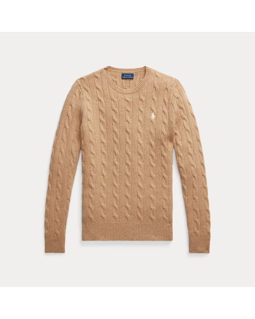 Polo Ralph Lauren Natural Wool-Cashmere Cable Crewneck Jumper