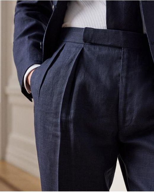 Ralph Lauren Blue Gregory Hand-Tailored Plaid Trouser for men