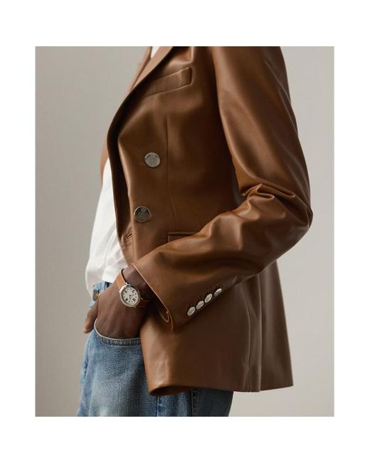 Giacca Camden in agnello di Ralph Lauren in Brown
