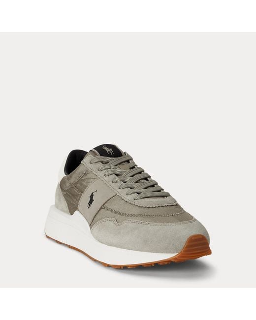 Polo Ralph Lauren Gray Train 89 Suede-Panelled Trainer for men