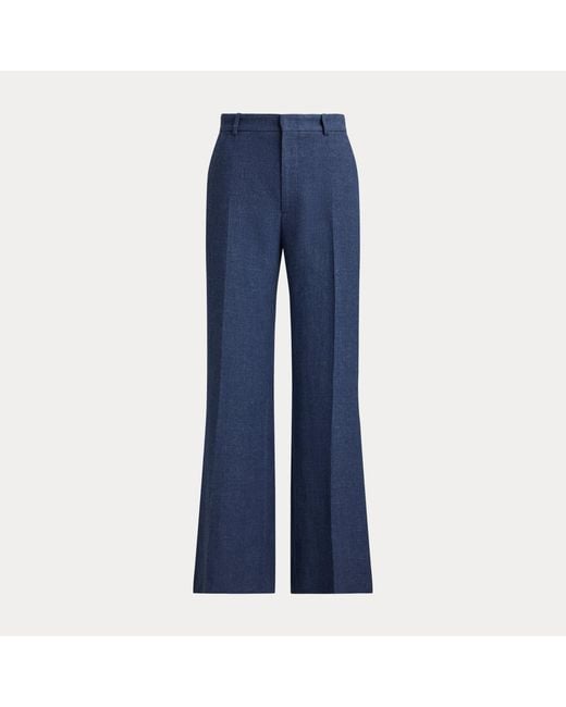 Polo Ralph Lauren Blue Beaton Linen-Cotton Pant